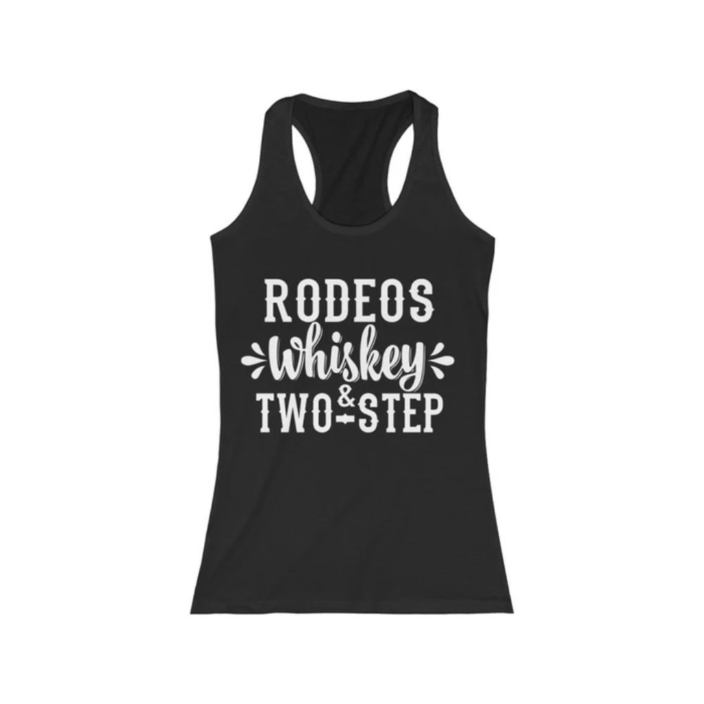Rodeos, Whiskey & Two Step Racerback Tank - Picture 2 of 3